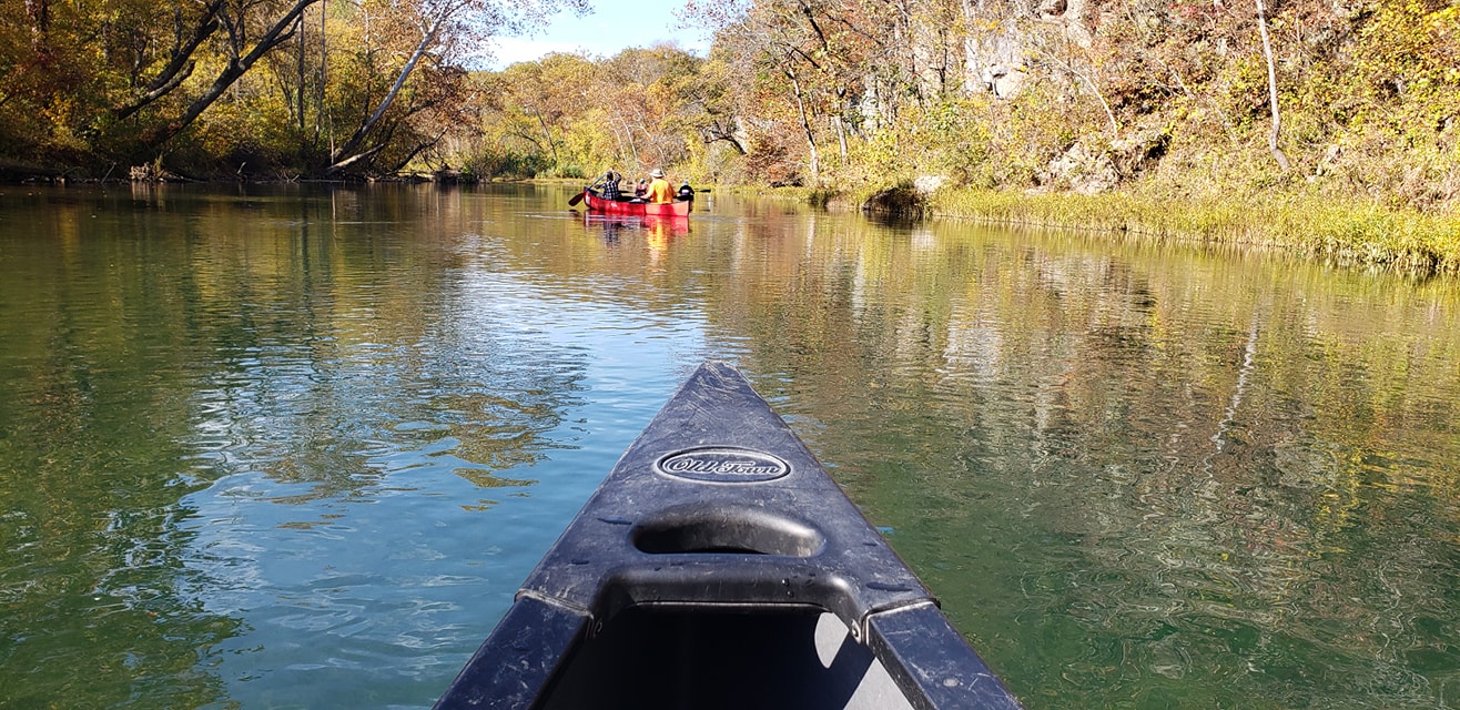 Canoeing the Current River in the Ozark National Scenic Riverways, Missouri